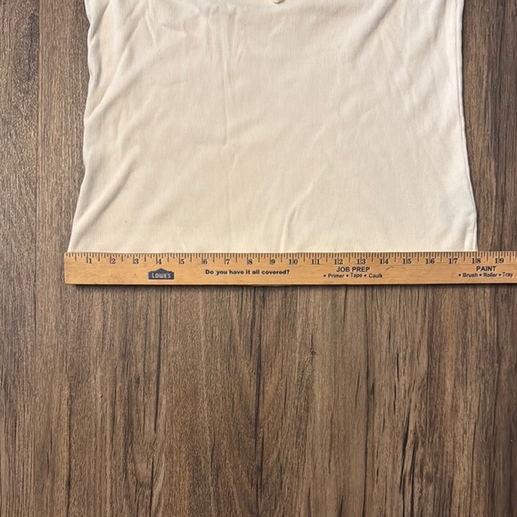 Chaps Cream Ruffled Bib Collar Tank Top - Picture 2 of 6